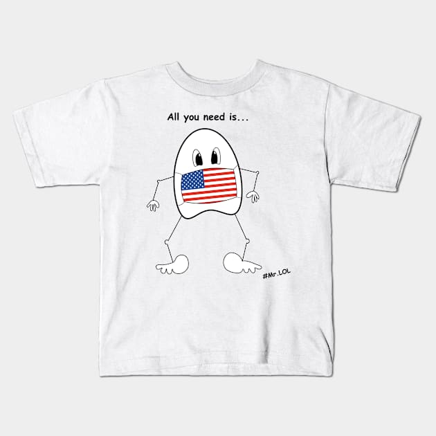 Mr. LOL's adventures (United States of America) Kids T-Shirt by HandLu